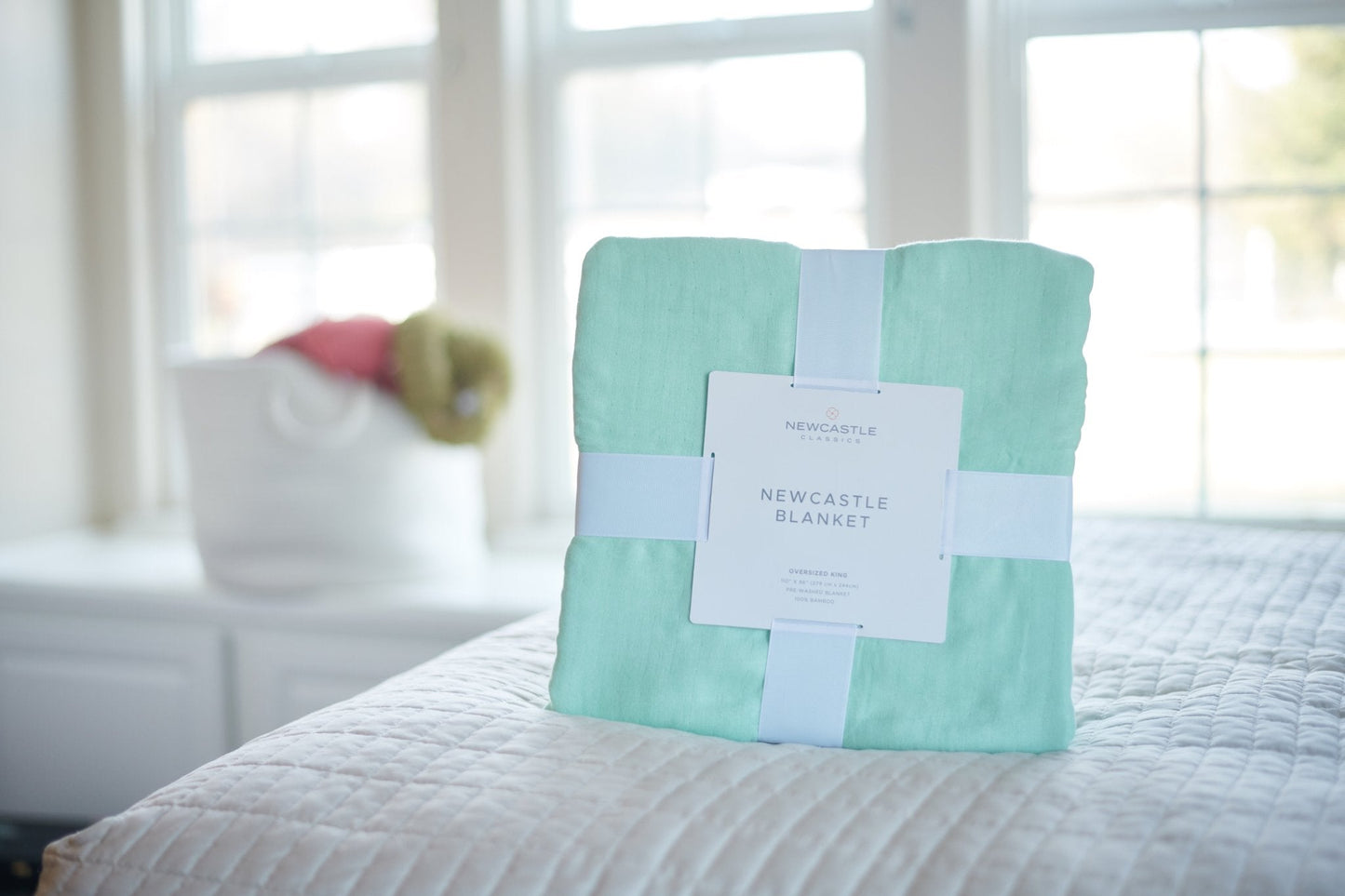 Seafoam Green Oversized Bamboo Muslin Blanket (King)