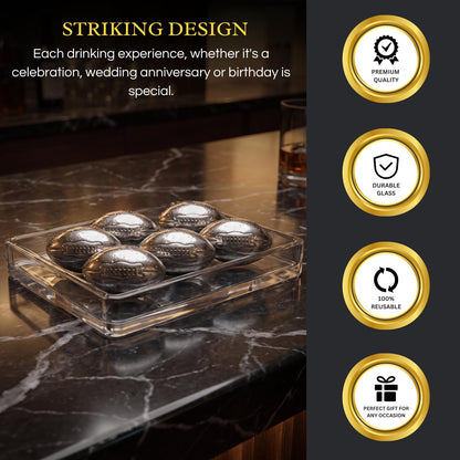 Reusable Stainless Steel Football Whiskey Chillers