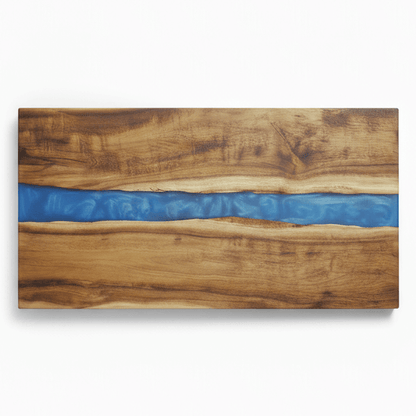 Acacia Wood & Blue Pearl Resin Serving Board (18-Inch)