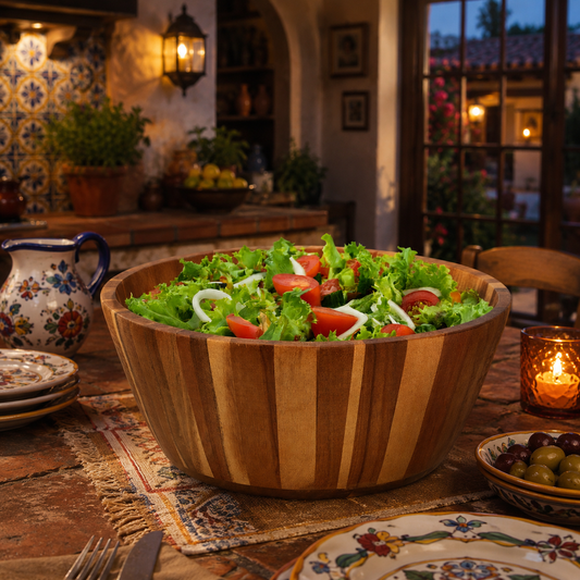 Premium Solid Acacia Salad Bowl