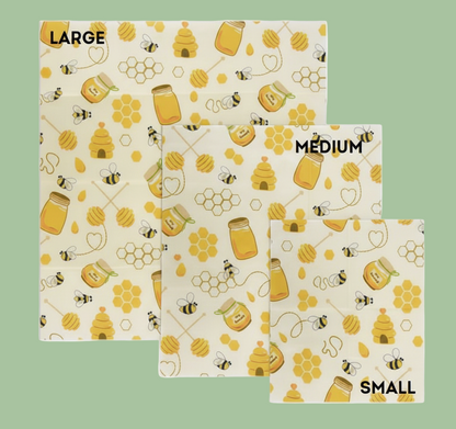 Reusable Beeswax Food Wraps (3-Pack)