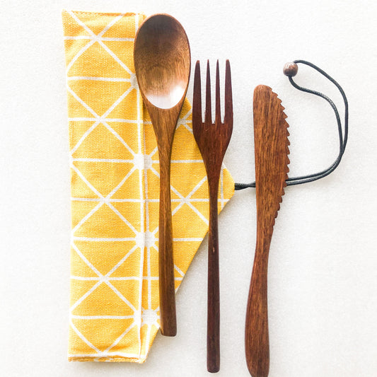 Japanese Style Wooden Cutlery Set