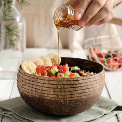 Handcrafted Organic Coconut Bowl & Spoon Set (4-Piece Set)