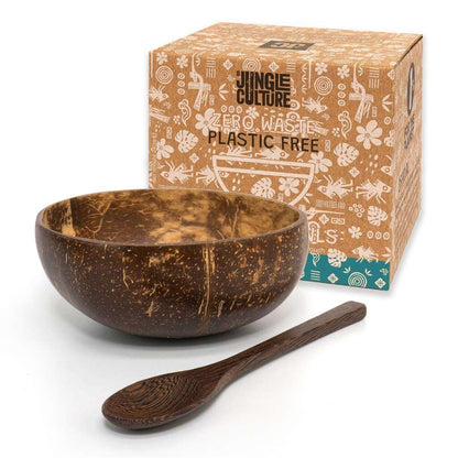 Hand-Carved Coconut Bowl & Reclaimed Spoon Set