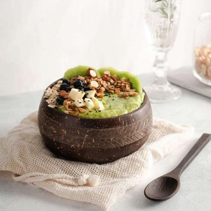 Hand-Carved Coconut Bowl & Reclaimed Spoon Set